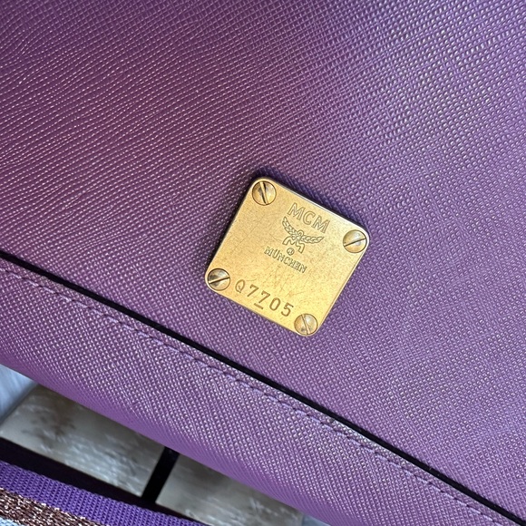 MCM Nuovo Purple Leather Satchel - Picture 2 of 10